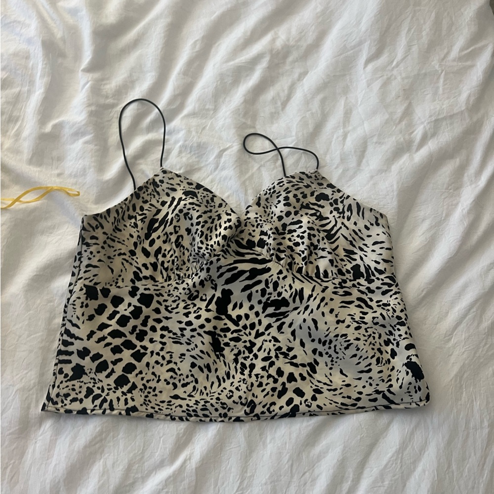 Leopard Print Spaghetti Strap Top slik